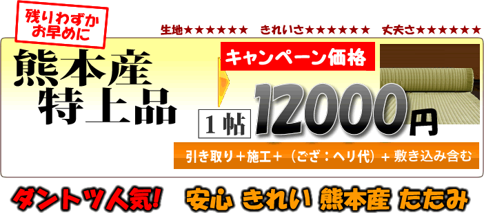 熊本産特上品畳表替え12000円
